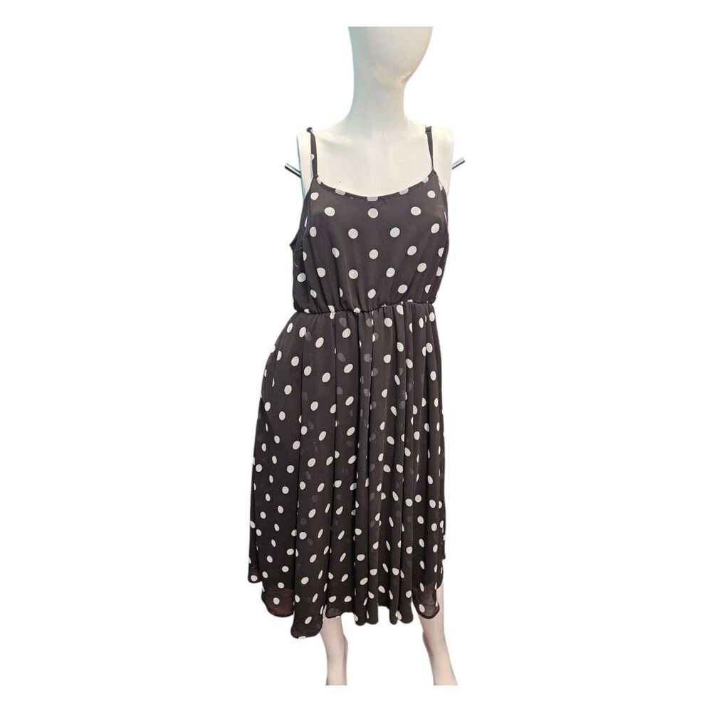 Torrid Chiffon Black and white Polka Dot Strappy Dress Womens size Large - Picture 4 of 10